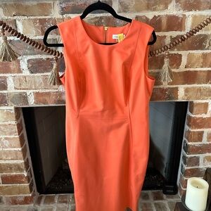 Calvin Klein Vibrant Orange Midi Dress